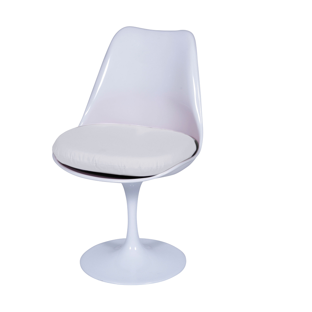 Cadeira Saarinen sem braço Branca Almofada Branca