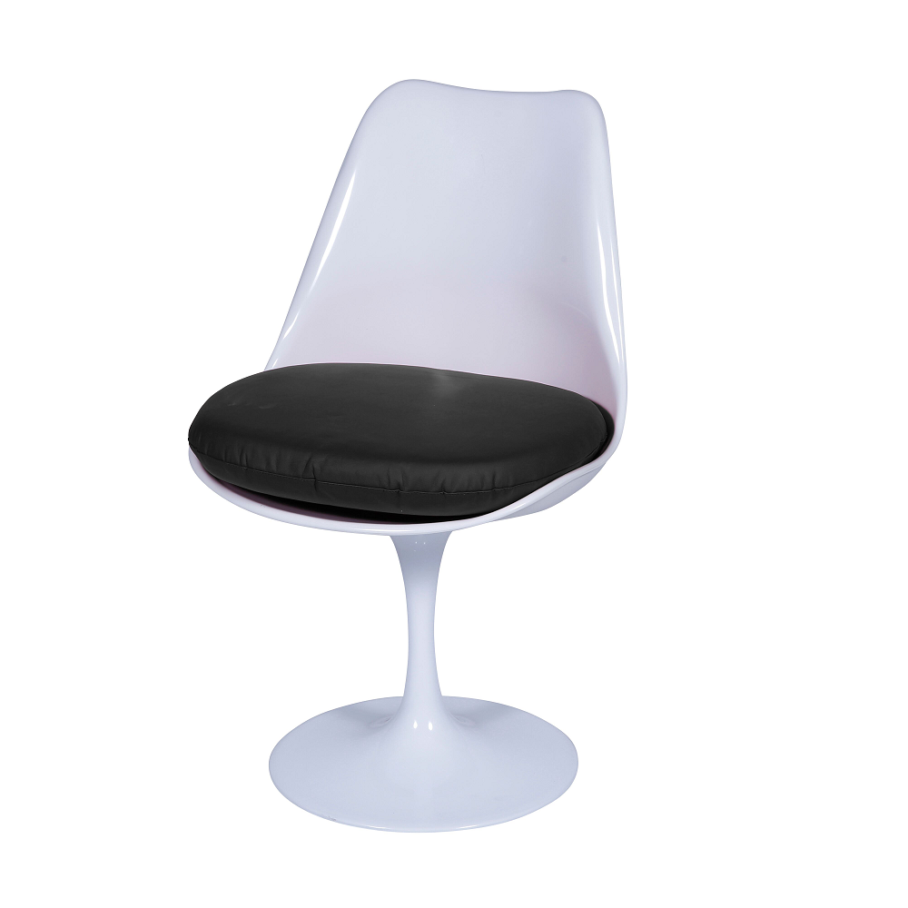 Cadeira Saarinen sem braço Branca Almofada Preta